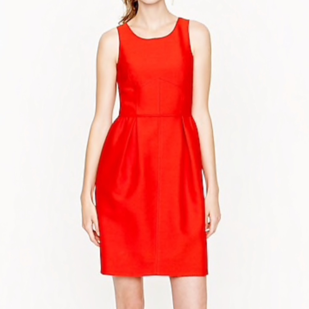 J. Crew Allie Dress in Red/Orange color